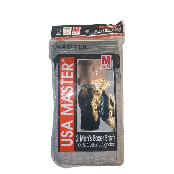 USA Master Men's Boxer Brief 2 Pack Size Medium New! - Picture 1 of 2
